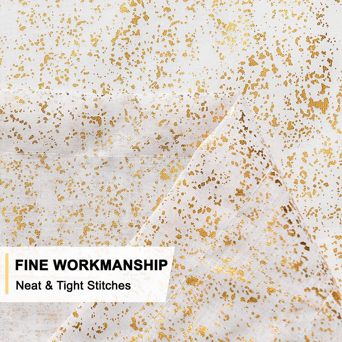 TERLYTEX TERLYTEX White Gold Sheer Curtains 84 Inches Long, Metallic Gold Foil Spots Design Sparkle Sheer Curtains for Living Room, Privacy Grommet Shimmer Sheer Curtains 2 Panels Set, 52 x 84 Inch, White Gold