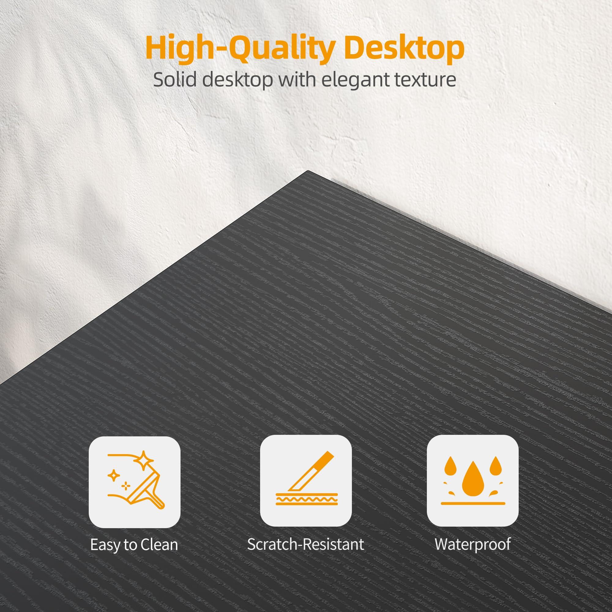 TIQLAB TIQLAB L Shaped Computer Desk with Power Outlets, 55 Inch Small Corner Desk with Reversible Shelves, Gaming Desk Computer Table Study Writing Table for Home Office Bedroom Small Space, Black