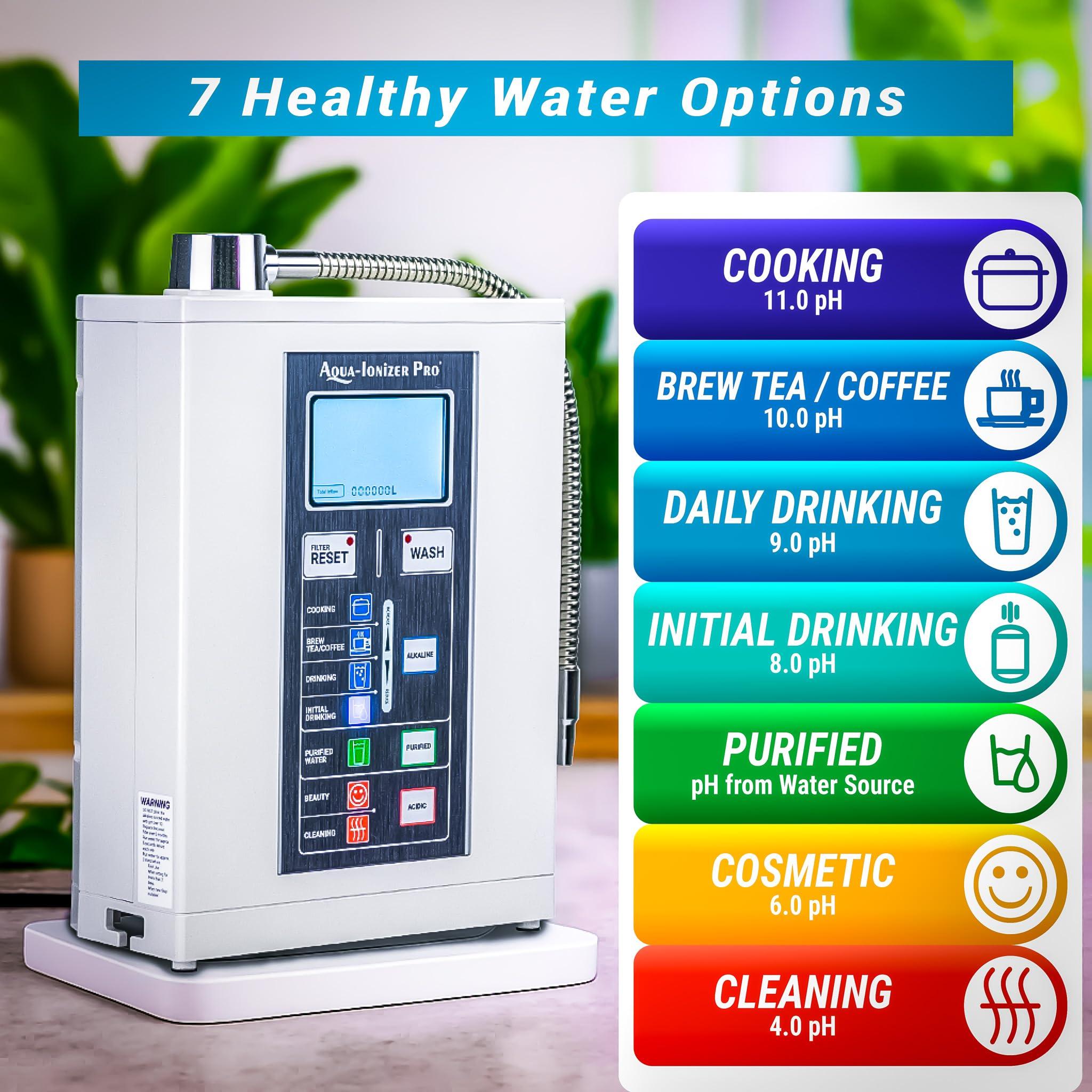 Aqua-Ionizer Pro Aqua Ionizer Deluxe 7.0 | Water Ionizer | Alkaline Water Filtration System | Produces pH 4.5-11.0 | Up to -800mV ORP | 4000 Liters Per Filter | 7 Water Settings