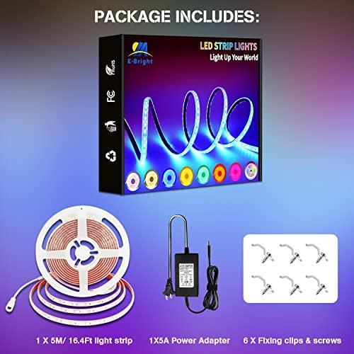 YM E-Bright EverBright Red Led Strip Lights, 5M /16.4Ft 600SMD Waterproof IP68 Flexible Led Light Strip for Undercar Lighting Kits House Bedroom Kitchen TV Party Light Decoration with 5A Power Adapter