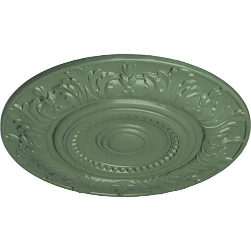 Ekena Millwork Ekena Millwork CM20BXAGF Biddix Ceiling Medallion, 20 7/8\"OD x 1 1/4\"P (Fits Canopies up to 7 1/2\"), Hand-Painted Athenian Green