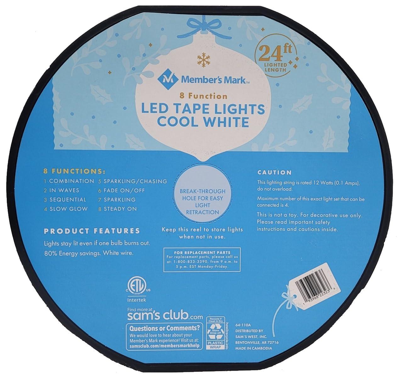 MEMBERS MARK Member\'s Mark 24\' 8-Function LED Tape Lights (Cool White)