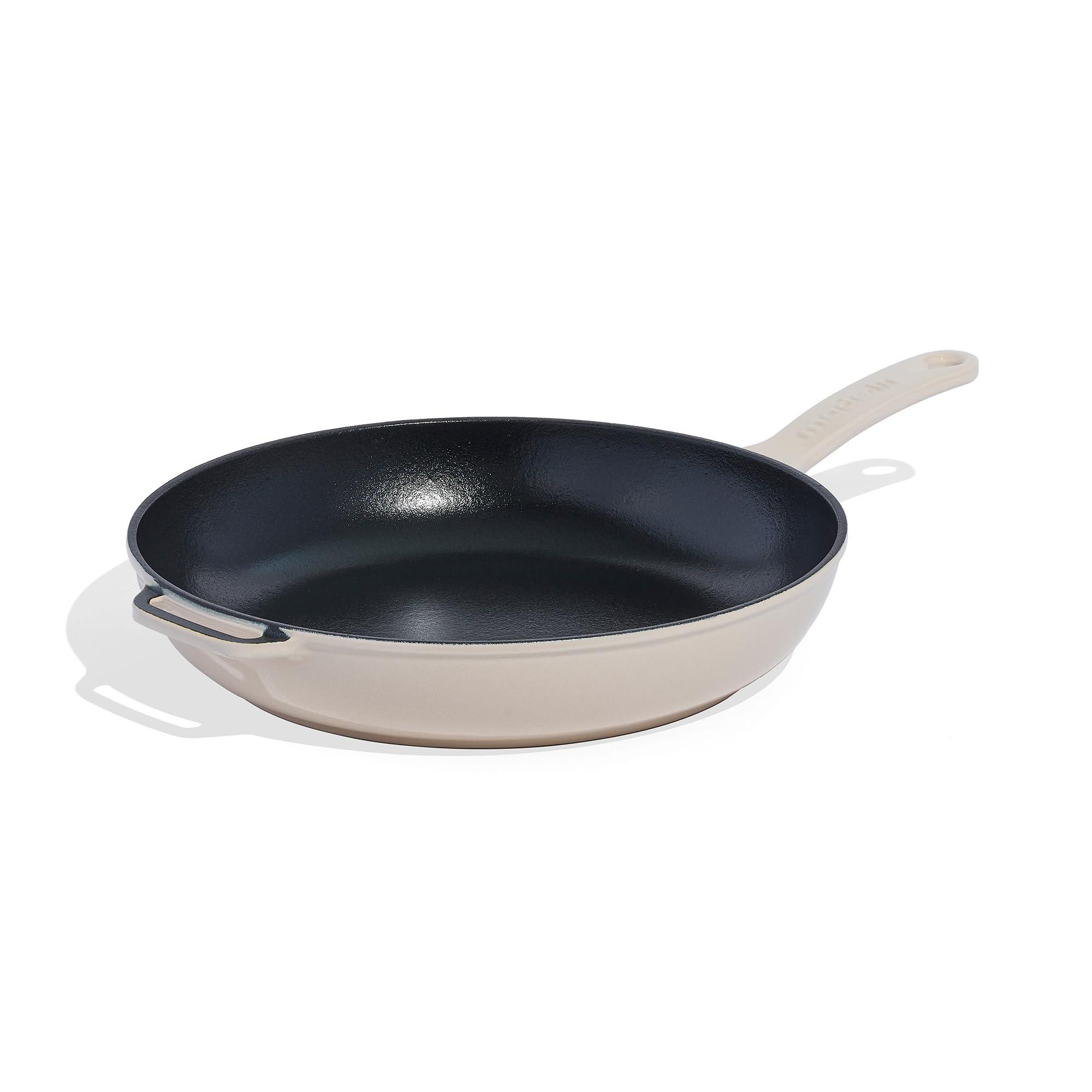 Made In Made In Cookware - Enameled Cast Iron Skillet - Antique White - Exceptional Heat Retention & Durability - Professional Cookware - Crafted in France - Induction Compatible