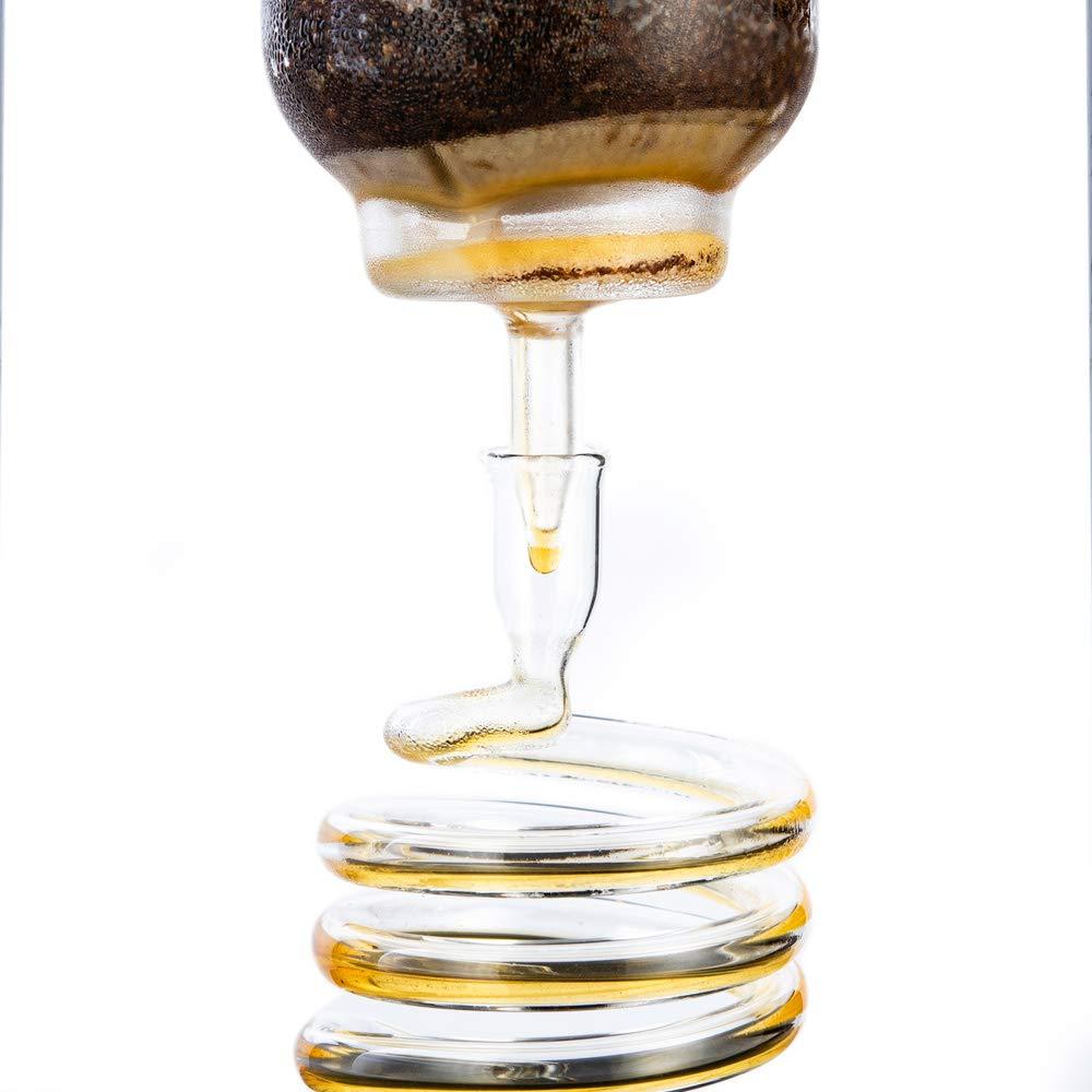 Yama Glass Yama Cold Brew Maker I Ice Coffee Machine With Slow Drip Technology I Makes 6-8 cups (32oz), Large Capacity Cold Brew Coffee Tower, Black Wood Straight Frame