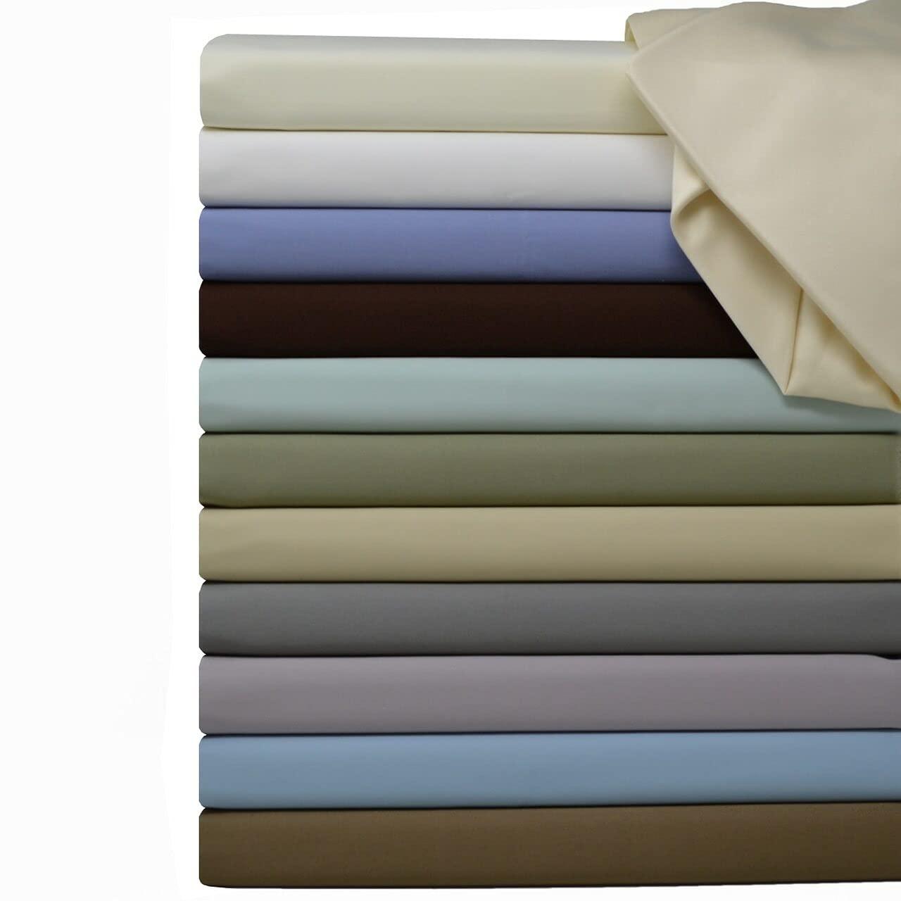 Royal Hotel Bedding Royal Hotel Bedding Solid Blue 600-Thread-Count Super-Deep 4pc King Bed Sheet Set 100-Percent Cotton, Sateen Solid, Extra Deep Pocket