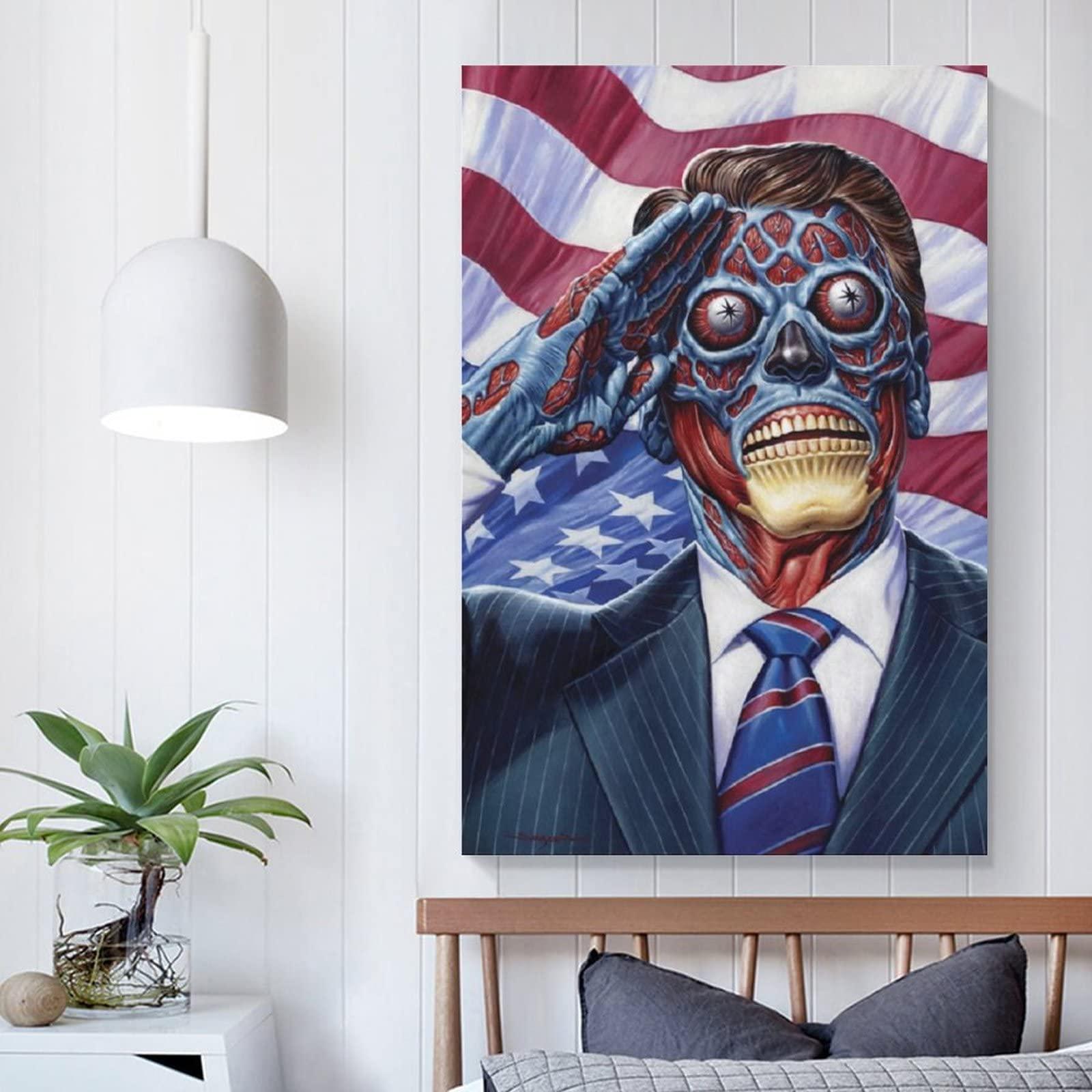 HAUHAU They Live Movie Poster (1) Artworks Canvas Poster Room Aesthetic Wall Art Prints Home Modern Decor Gifts Framed-unframed 20x30inch(50x75cm)