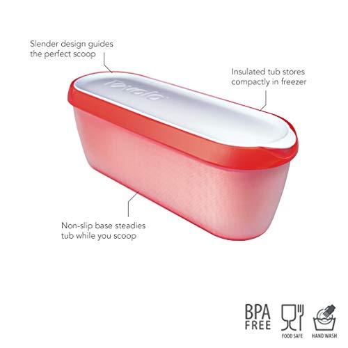 Tovolo Tovolo Ice Cream Containers for Homemade Ice Cream, Glide-A-Scoop (1.5 Qt, Strawberry Sorbet) - Stackable Ice Cream Storage Containers for Freezer - BPA-Free Ice Cream Tub with Lid & Non-Slip Base