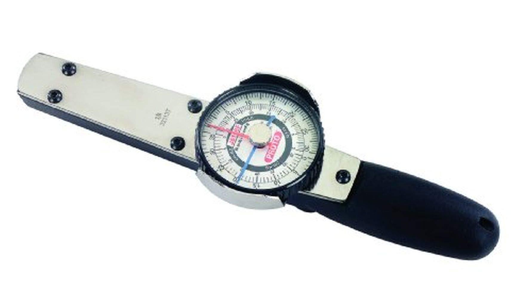 Proto 1/4\" Drive Dial Torque Wrench 15-75 in-lbs, 18-90 cm kg