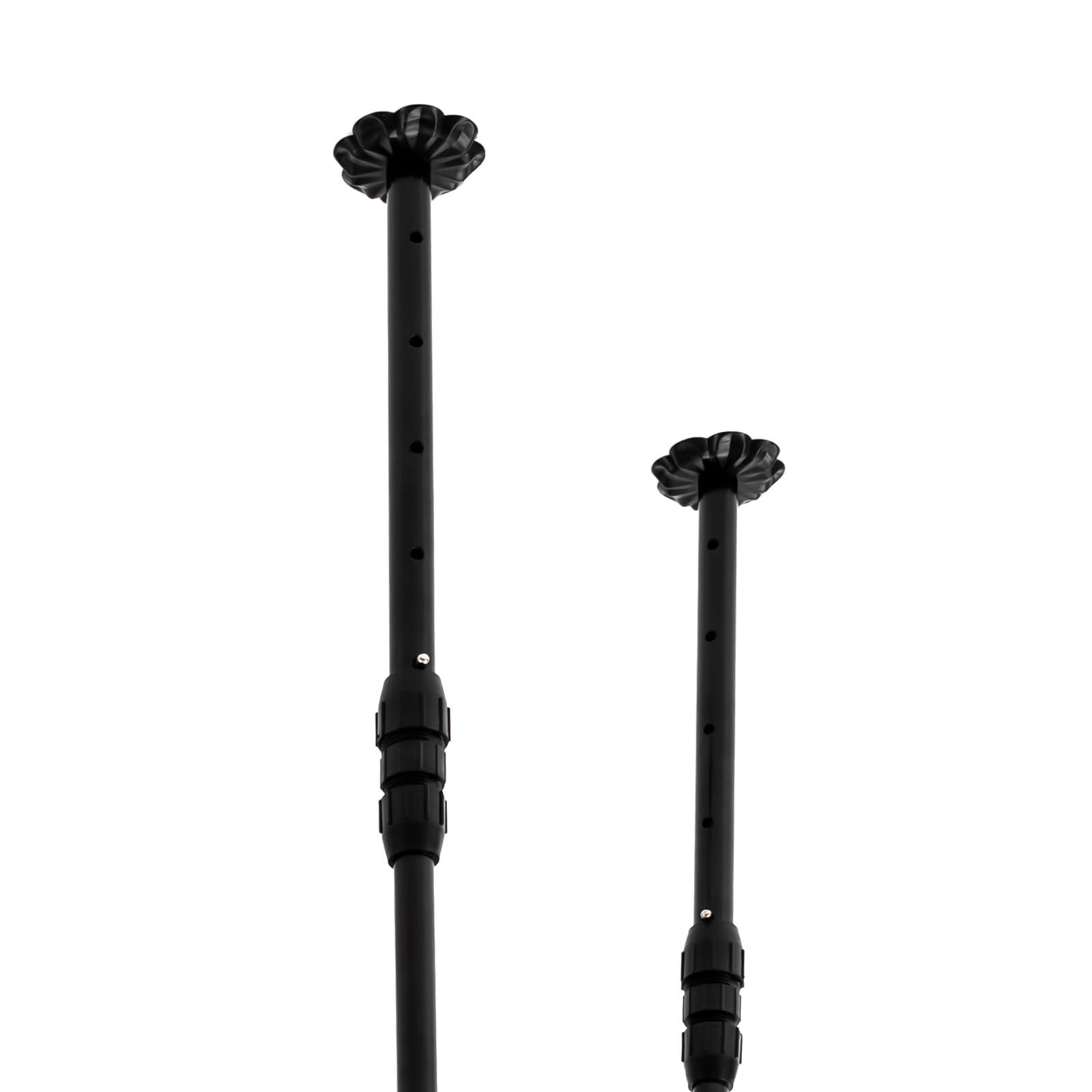 CNCEST Black Vintage Wine Glass Rack, 13.78\"- 21.65\" Height Adjustable Ceiling Mounted Hanging Wine Bottle Holder Stemware Hanger Rack Metal Bar Floating Shelf for Bar Kitchen, Capacity: 36 Goblets(L: 90cm)