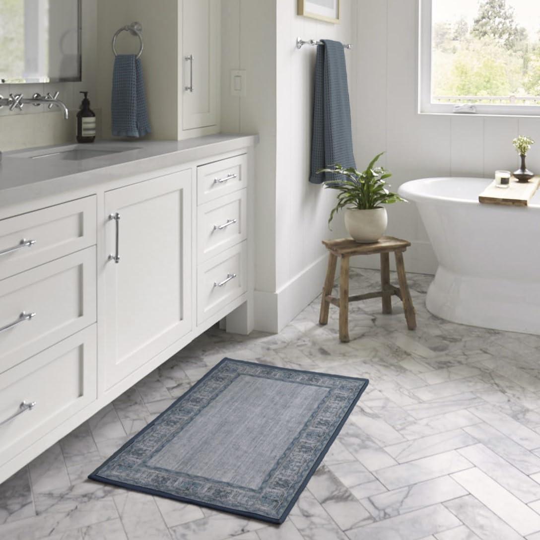 RUGGABLE Ruggable Washable 2x3 Area Rug, Zinnia Blue, Premium Rugs for Living Room, Bedroom, Kitchen, Office, Classroom with Gripper Non Slip Pad