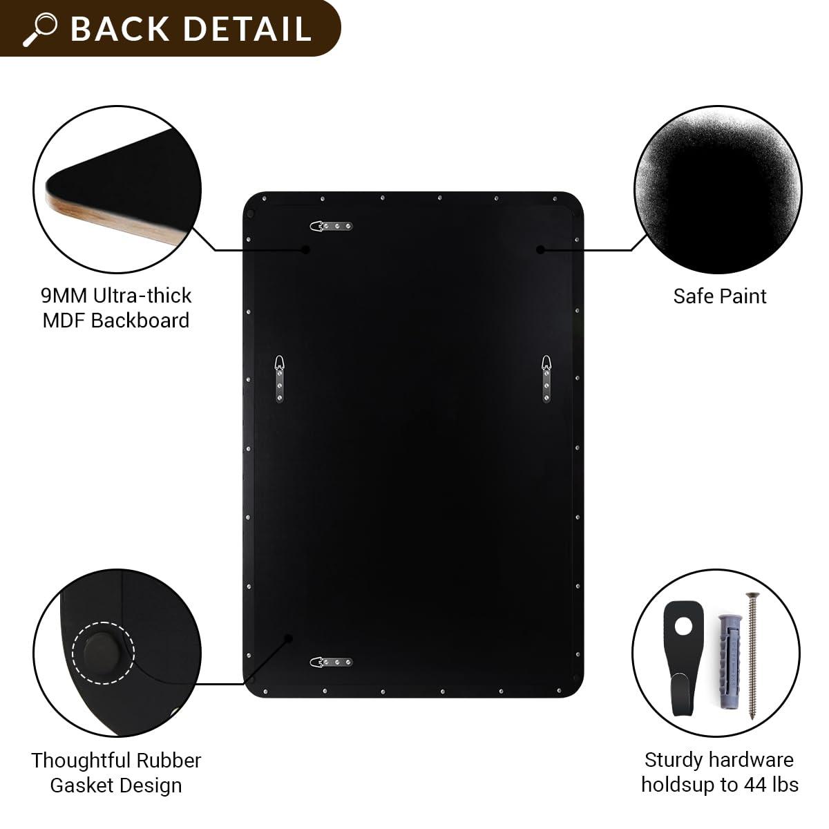 ANDY STAR ANDY STAR Wall Mirror for Bathroom, 20x28Brushed Bronze Bathroom Mirror, Rounded Rectangle Mirror in Premium Stainless Steel Metal Frame Hangs Horizontal Or Vertical