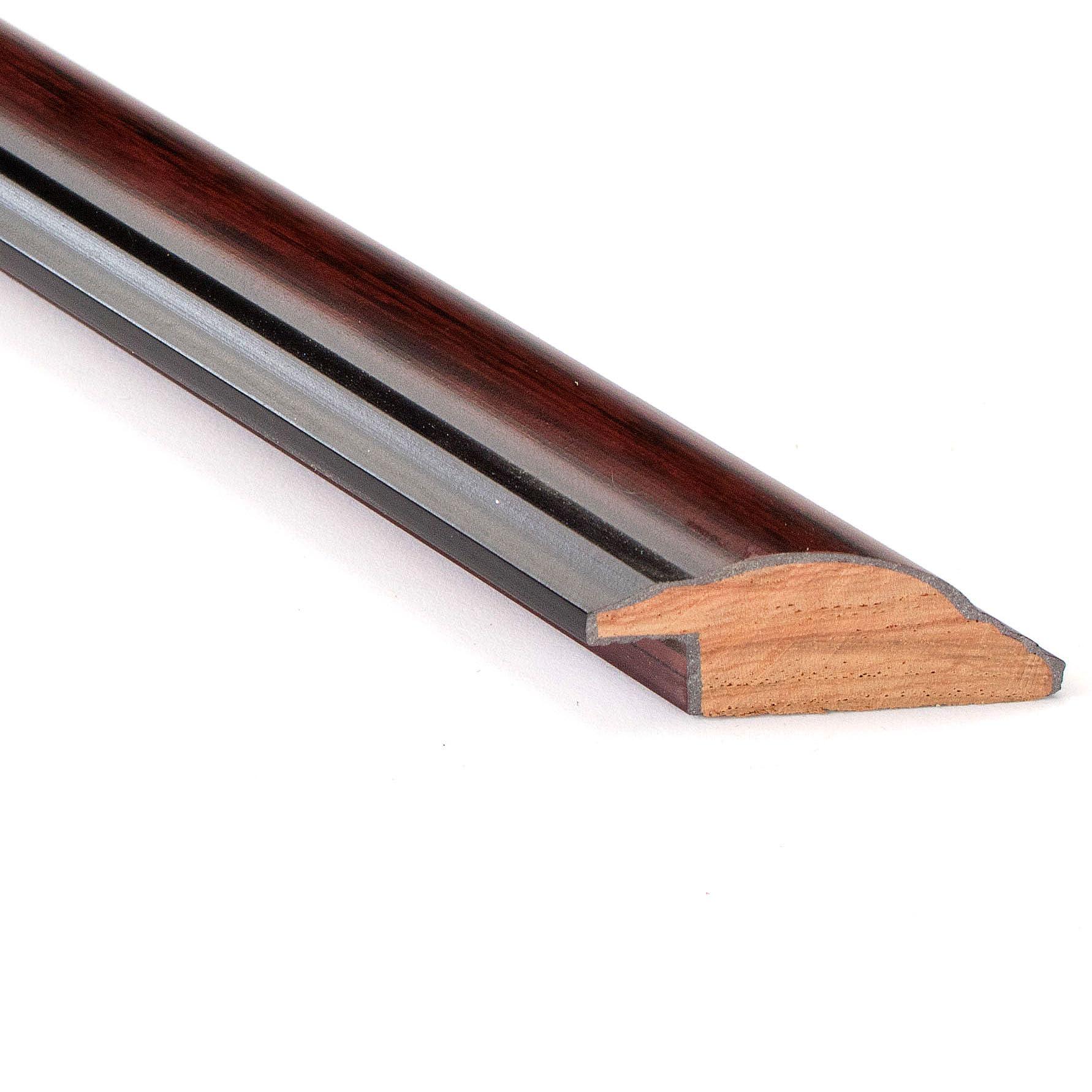CustomPictureFrames.com 48x14 Frame Executive Brown Round Mahogany Finish Solid Wood Picture Frame | 1.25 Inch Moulding Width | Seeley Frame Complete with UV Acrylic Plexiglass, Foam Board Backing & Hanging Hardware