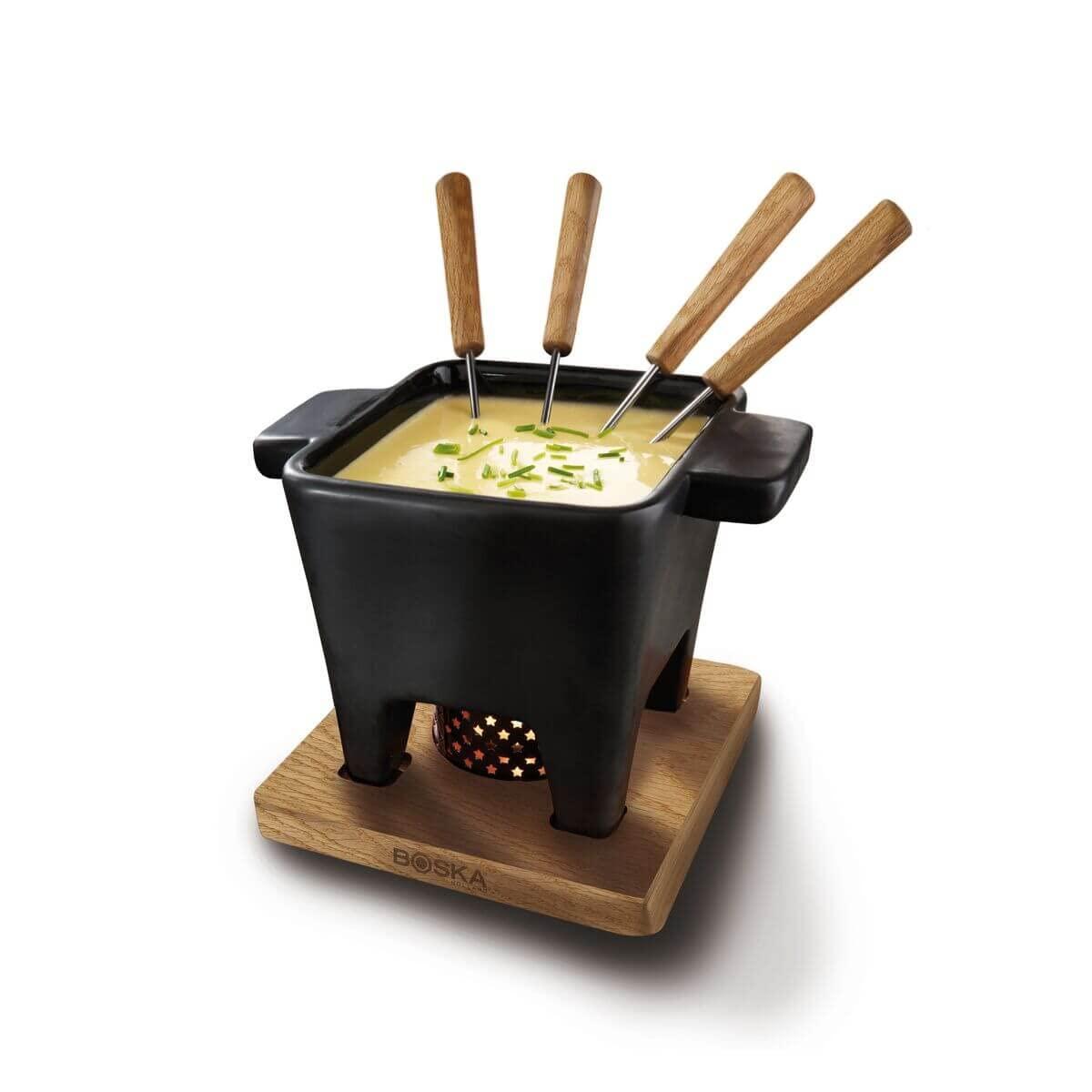 BOSKA Boska Tealight Tapas Fondue Set - Best for Cheese or Chocolate - Microwave Safe Ceramic Hot Pot Chocolate Fountain Snack - Wedding Registry Items Small Kitchen Appliances - 440 mL Pro Collection