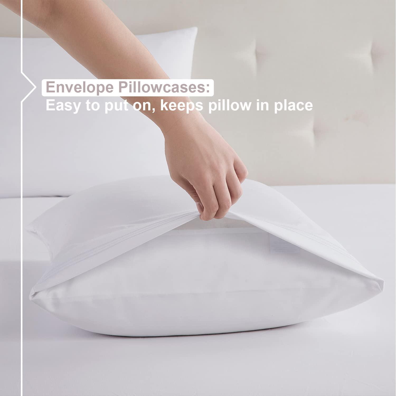 Nestl Nestl Split King Sheets for Adjustable Beds - 5 Piece Split King Sheets Set, Deep Pocket, Hotel Luxury, Extra Soft, Breathable and Cooling, White Split King Bed Sheets