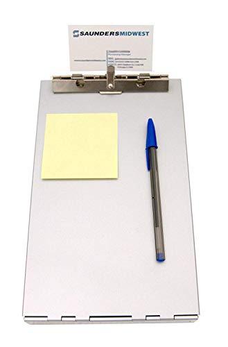 Redi-Rite Saunders Silver Memo Size Aluminum Redi Rite Storage Clipboard with 1 Inch Storage Compartment and Self Locking Latch - Form Holder Perfect for Contractors, Truckers, and Office Use