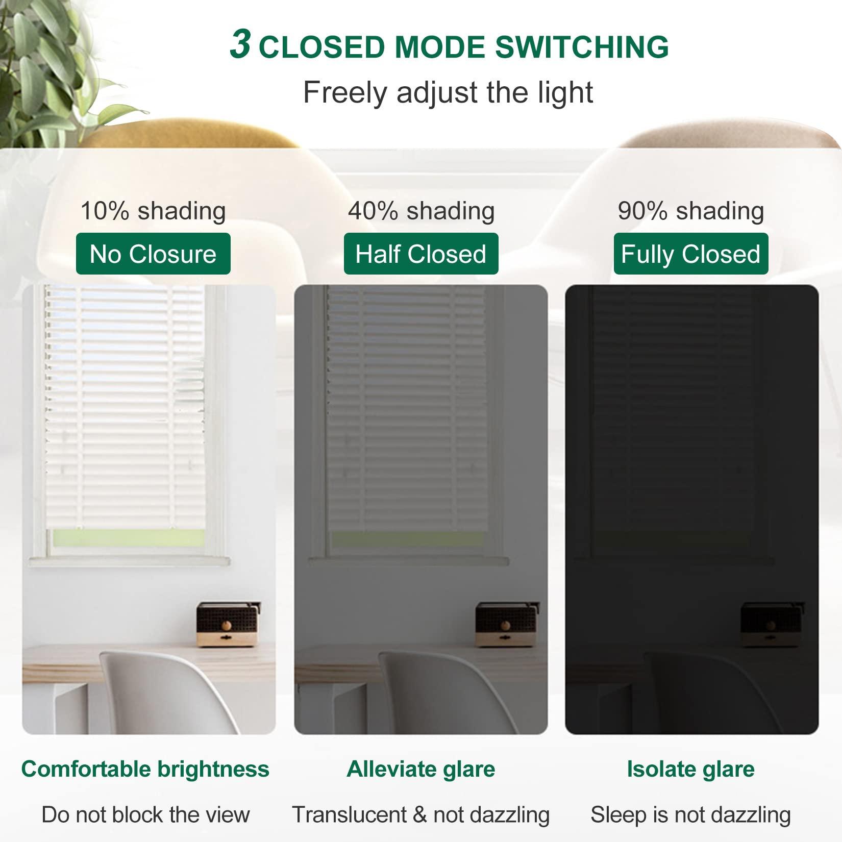 Fiunkes Wooden Window Privacy Shades, Black Venetian Blinds for Windows and Doors, Blackout Plantation Blinds With Adjustable Slats for Interior, Noise Reduction, 28.25'' W x 60'