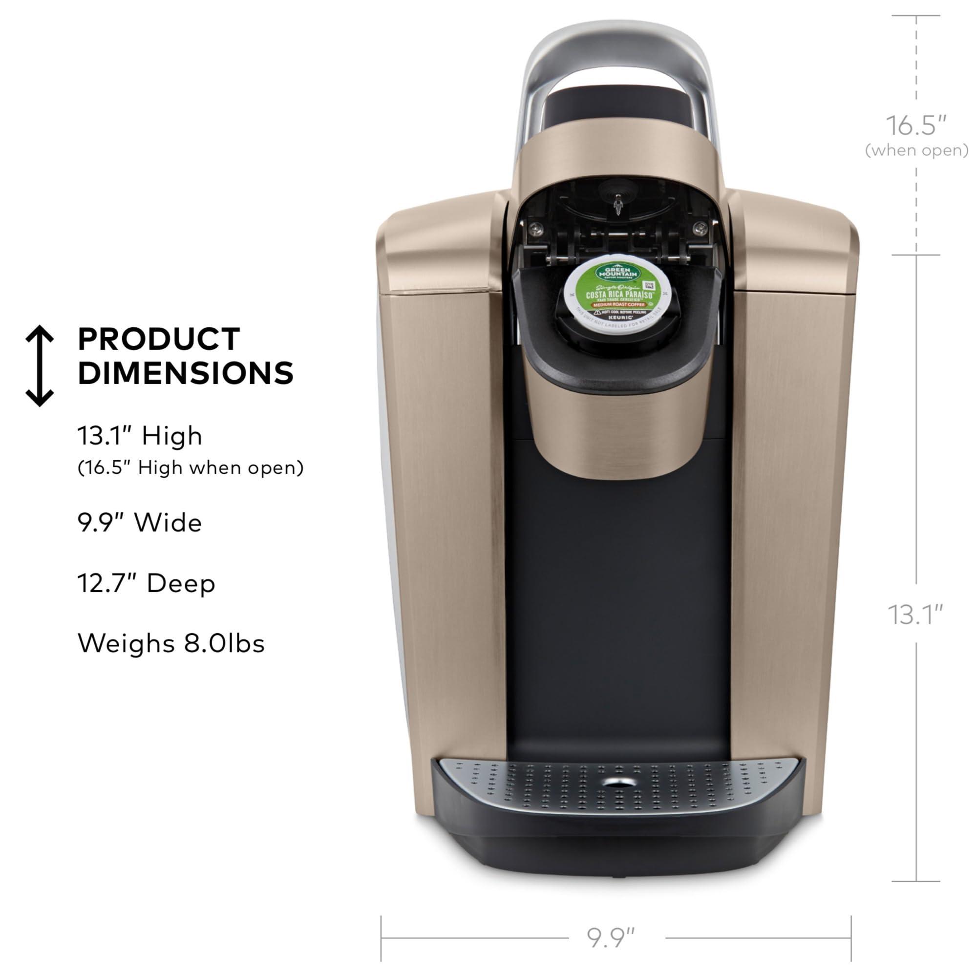 Keurig Keurig K-Elite Single Serve K-Cup Pod Coffee Maker, with Strength and Temperature Control, Iced Coffee Capability, 8 to 12oz Brew Size, Programmable, Brushed Gold