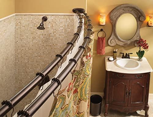 Moen Moen DN2141OWB 60-Inch Adjustable Stainless Steel Double Curved Shower Rod, Old World Bronze