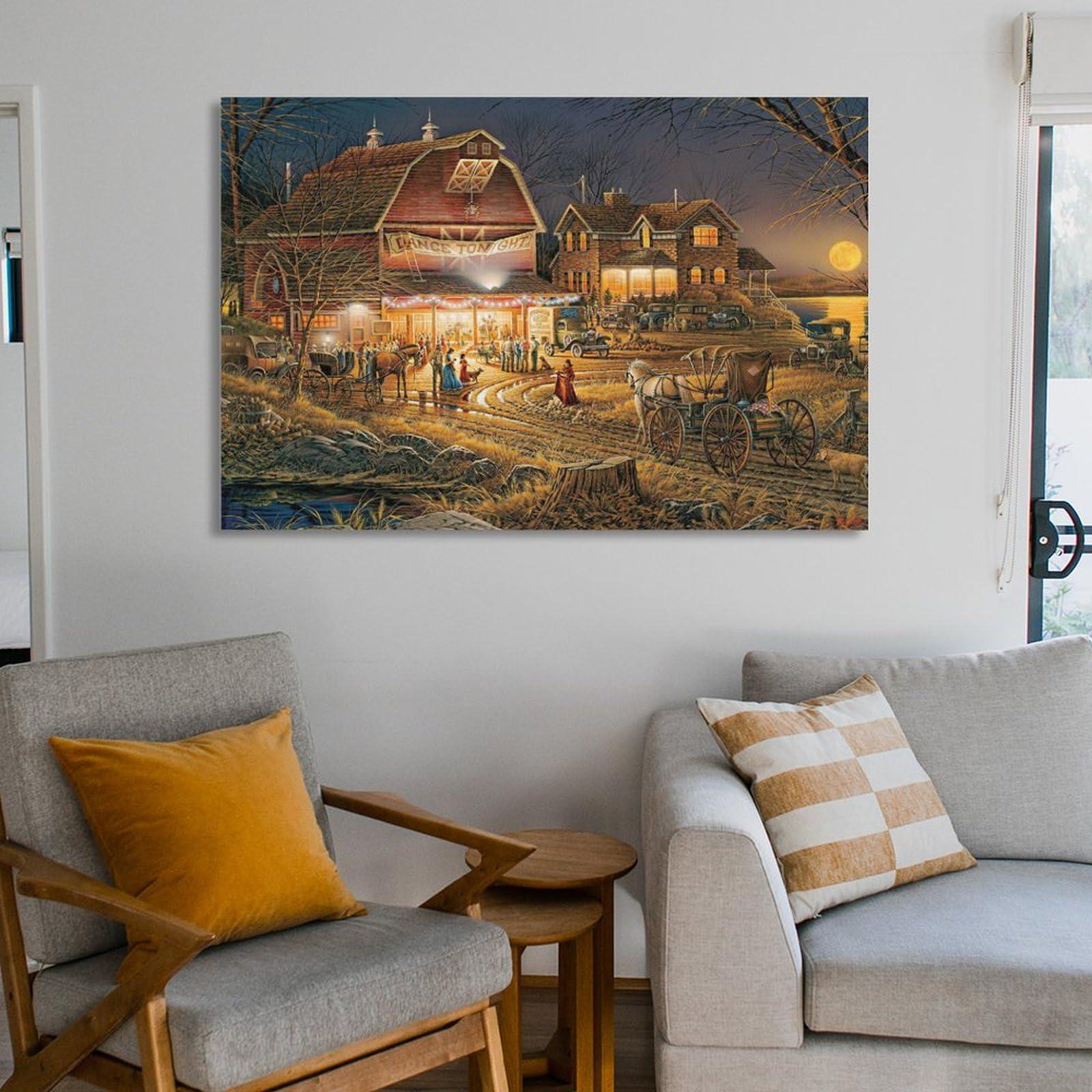 WITHMIST WITHMIST Terry Redlin Print Painting Landscape (105) Artworks Canvas Poster Room Aesthetic Wall Art Prints Home Modern Decor Gifts Framed-unframed 12x18inch(30x45cm)