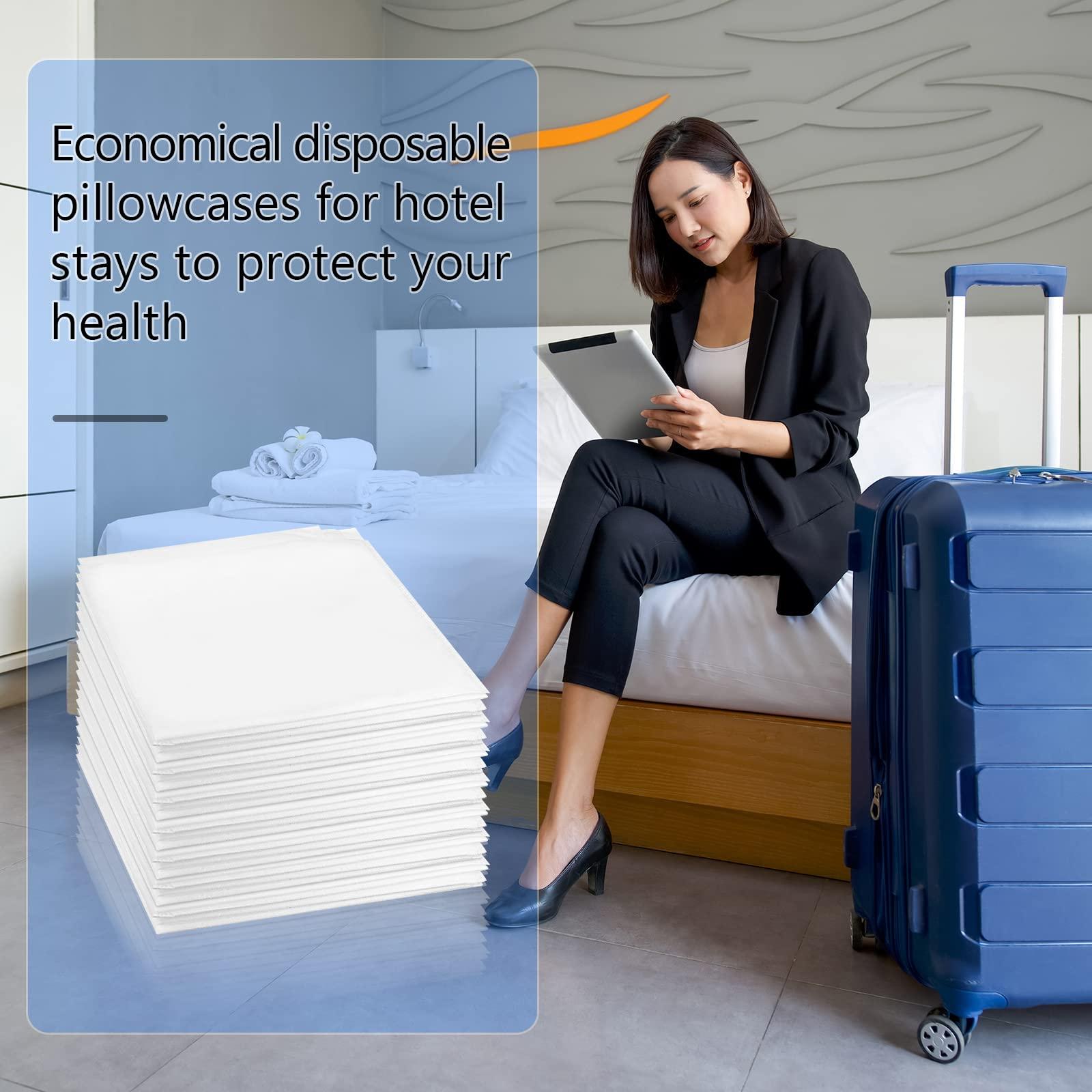 Oudain Oudain Disposable Pillow Cases, 20 Count, White, 32 x 20 Inches, Non Woven Fabric