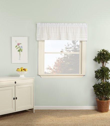 Stylemaster Stylemaster Renaissance Home Fashion Lilly Valance with Ruffles, 58-Inch by 14, White