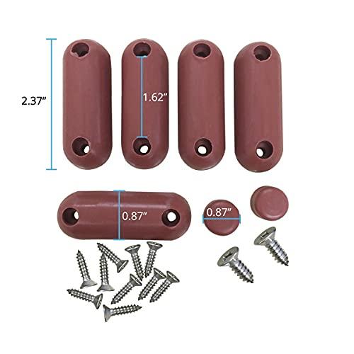 Renovators Supply Manufacturing Brown Silicone Toilet Seat Bumpers 7 Rubber Replacement Safety Bumper Caps 2.37" L Tips with Hardware for Bowl Protection Non Slip Shock Absorbing Seat Renovators Supply Manufacturing Pack of 2