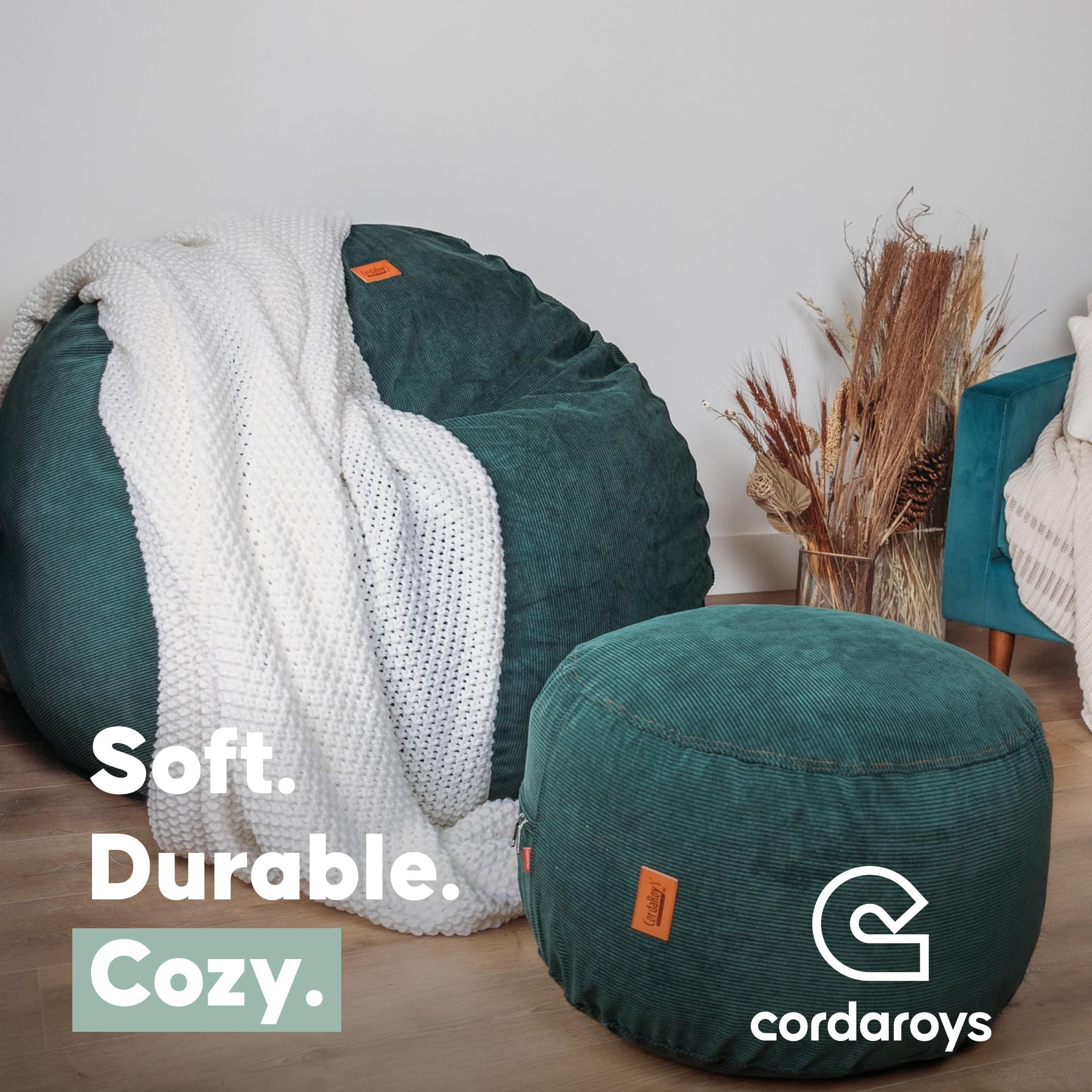 CordaRoy\'s CordaRoy\'s Faux Fur Bean Bag Chair, Convertible Chair Folds from Bean Bag to Lounger, As Seen on Shark Tank, Grey - Queen Size