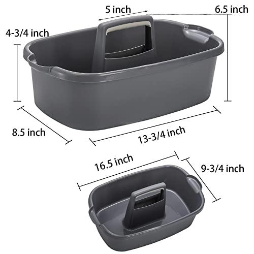 TOPZEA TOPZEA 2 Pack Cleaning Supplies Caddy, Large Plastic Cleaning Supply Organizer Bin with Handle, Cleaning Bucket Housekeeping Shower Tote Caddy Under Sink Tool Storage Basket for Dorm, Garden, Bathroom