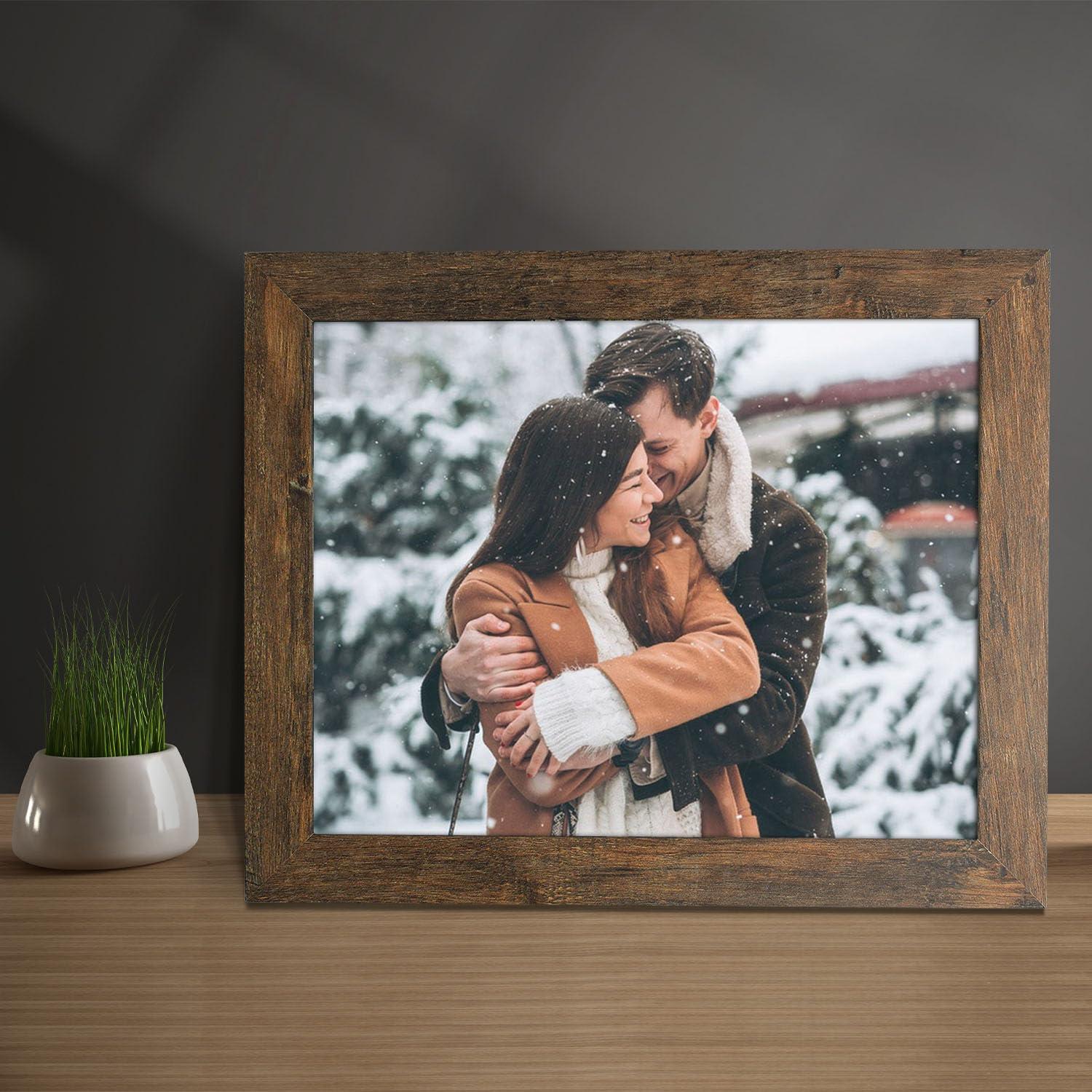 CountryArtHouse 10x15 Frame Gold Bamboo Picture Frame | 0.75 Inch Moulding Width | 0.625 Inches Rabbet Depth | Solid Wood Frame Complete with UV Acrylic Plexiglass, Foam Board Backing & Hanging Hardware
