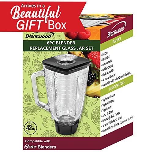 Brentwood Brentwood P-OST722 Replacement Glass Jar Set, Oster Blender Compatible, 0.33 Gallon Capacity