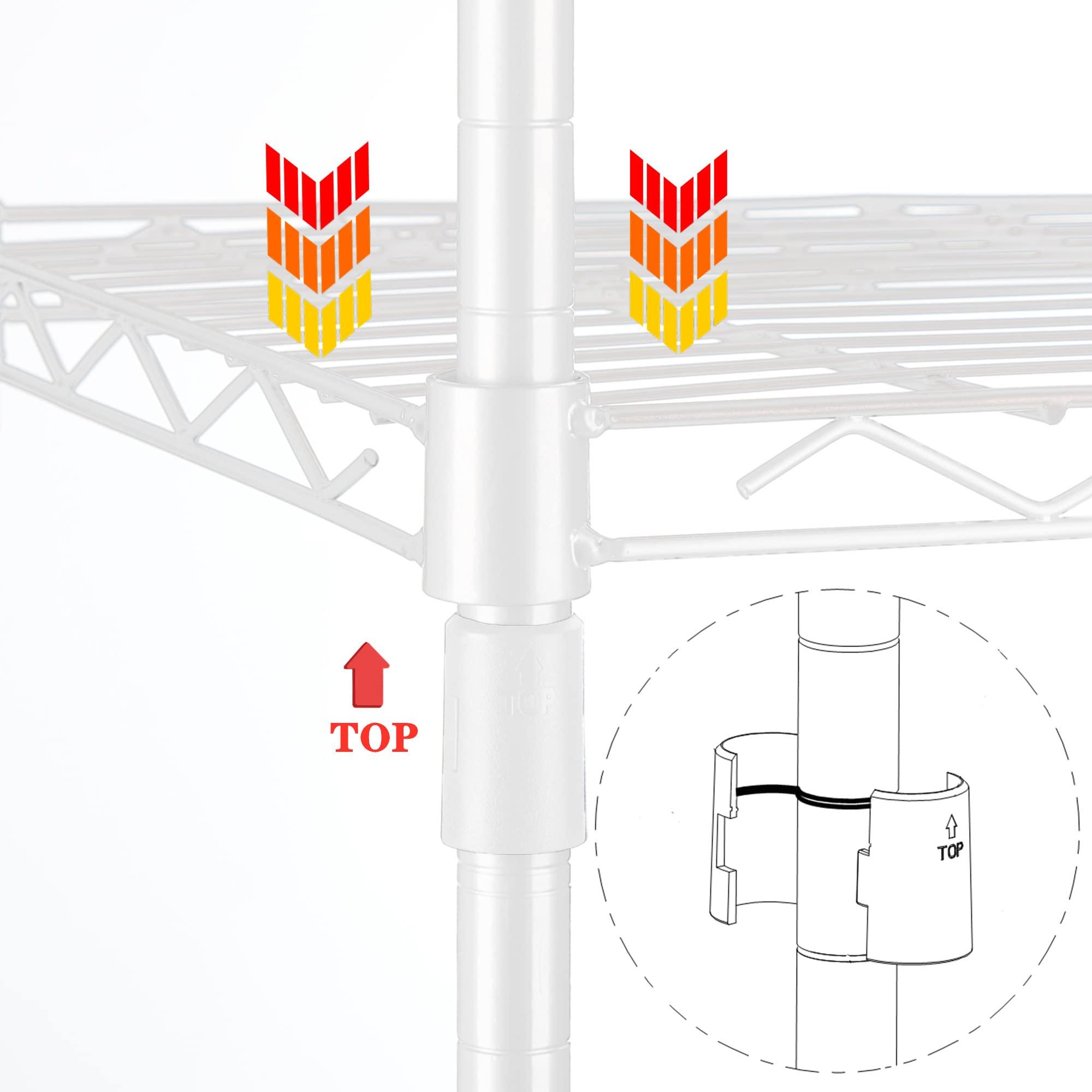 REGILLER REGILLER 6 Wire Shelving Steel Storage Rack Adjustable Unit Shelves for Laundry Bathroom Kitchen Pantry Closet (16.7L x 11.9W x 64H, White)