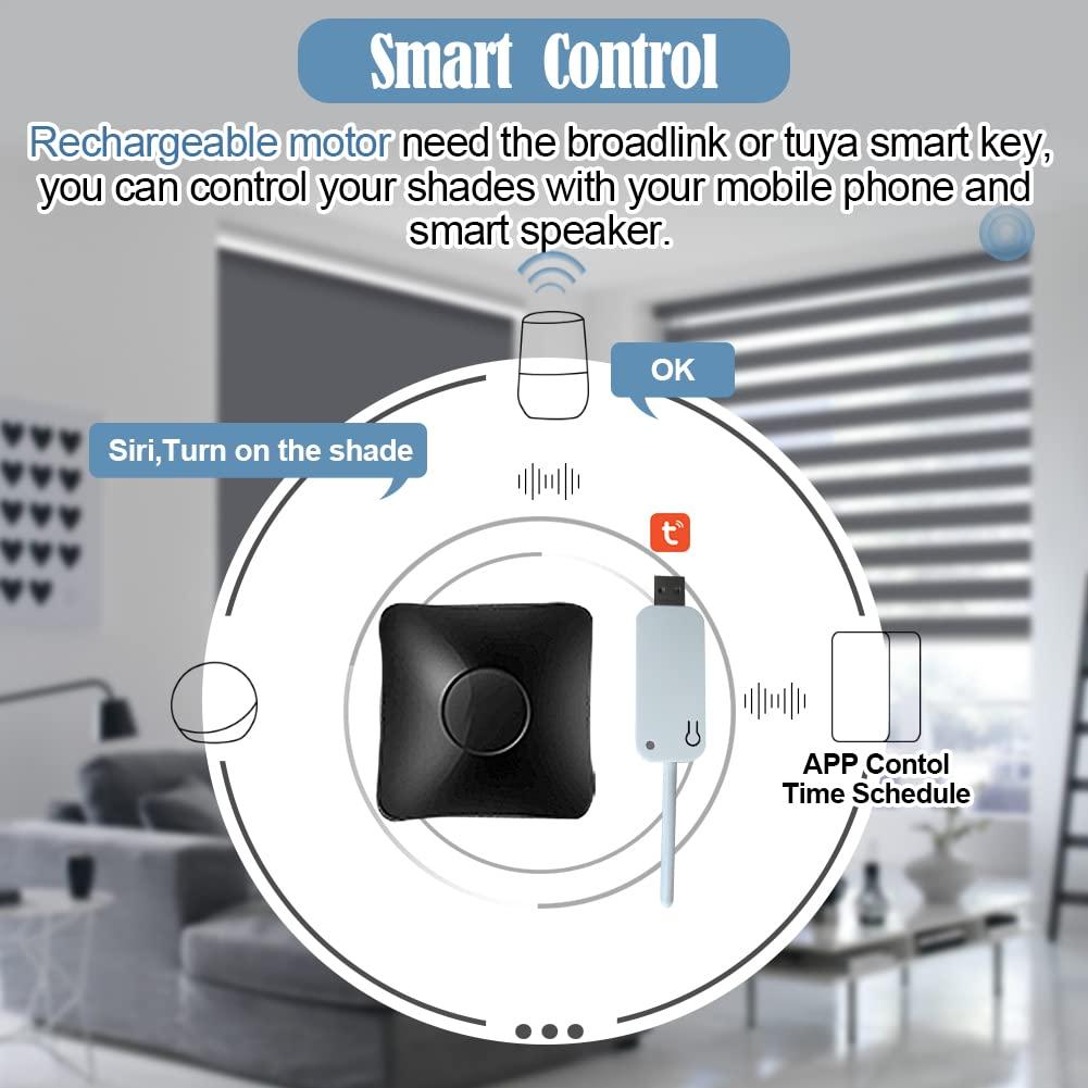 TIPIACE TIPIACE Tipiace Smart Hard-Wired Motorized Blinds Compatible with Alexa Google Home, Sunshine Perspective Fabric Window Shades for Office Home (Black A11)