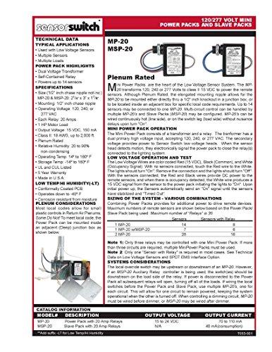 Sensor Switch Sensor Switch MSP20 Mini Power Pack for Low Voltage Occupancy Sensors