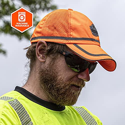 Ergodyne Ergodyne GloWear 8930 High Vis Baseball Hat, Breathable Mesh Paneling, Reflective Trim for Enhanced Visibility,Orange