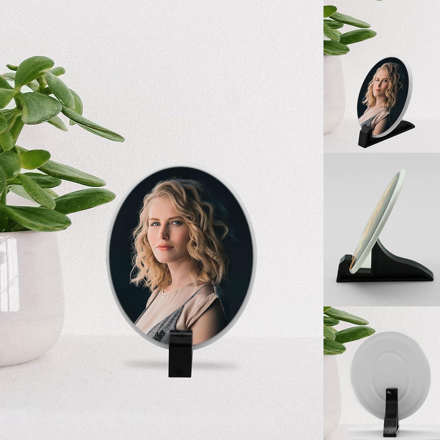 ADFSTONE Personalized Ceramic Photo for Headstone, Waterproof Picture for Grave Cemetery Tombstone Pictures Porcelain Cameo Funeral Portrait Memorial Monument Photo for Burial Stone Hanging Decorative Tiles