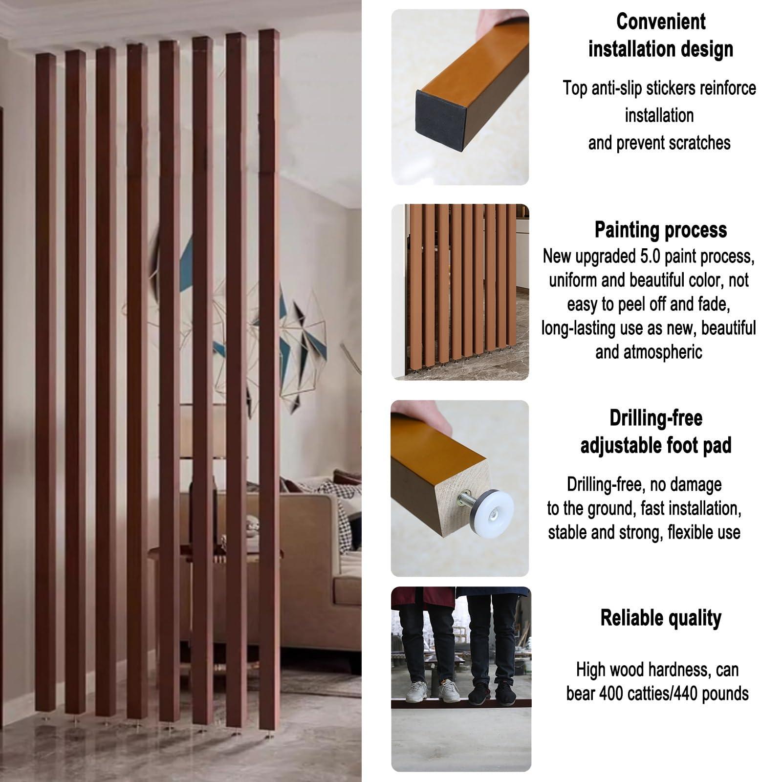 XDOPIRRS Floor to ceiling wooden wall partition post room divider,Floor to Ceiling Wall Post Partitions Screens Room Dividers,Wood Post Privacy Screens,Washroom/Balcony/Stairwell/Entrance Privacy Screen Column