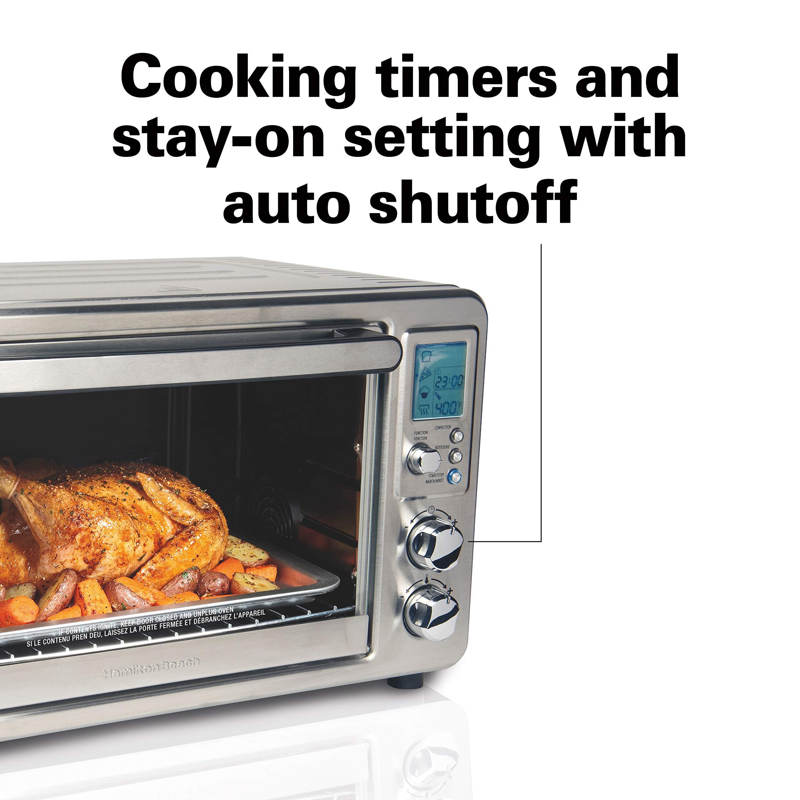 Hamilton Beach Hamilton Beach 31190C Digital Display Countertop Convection Toaster Oven with Rotisserie, Large 6-Slice, Stainless Steel