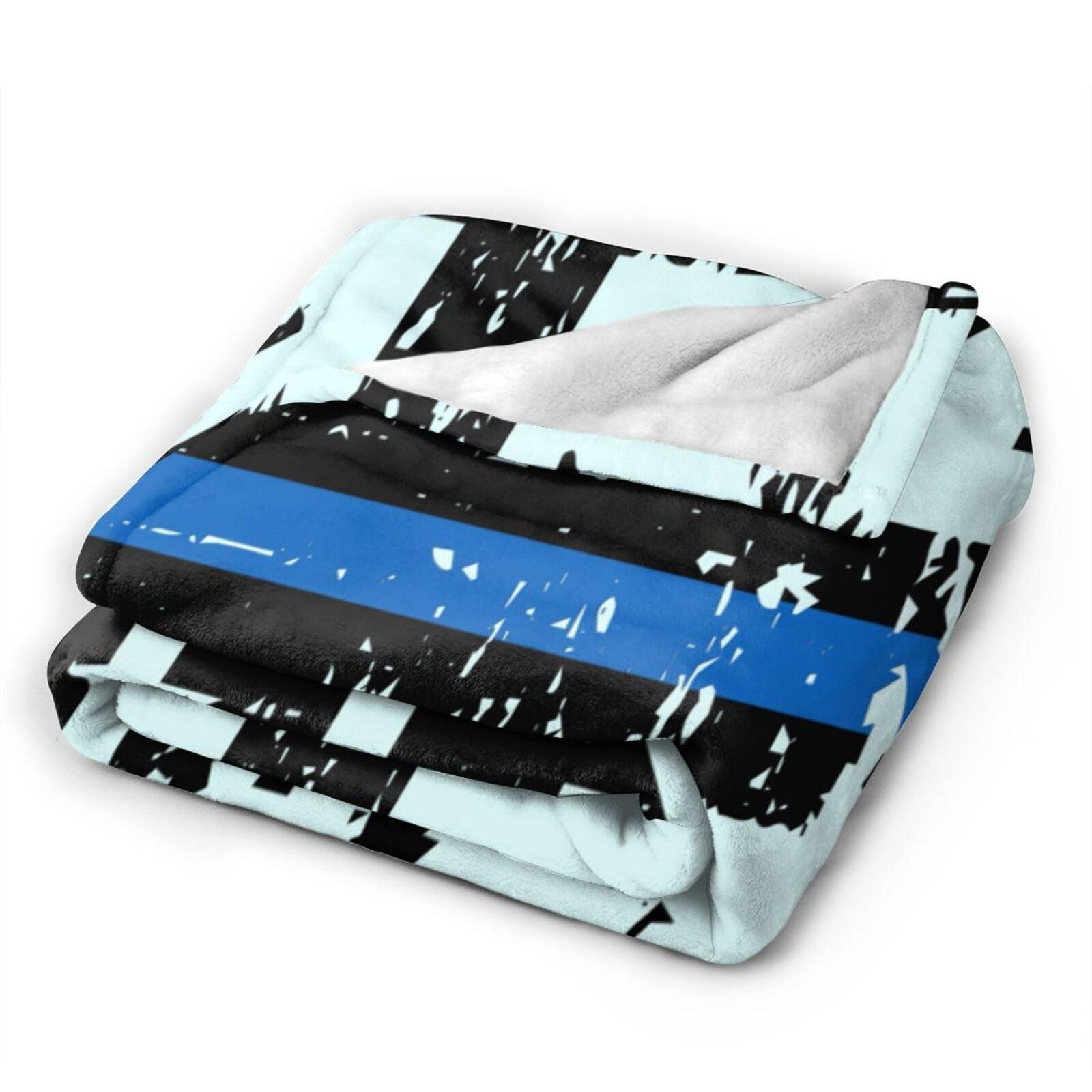 BASTU Thin Blue Line Fire Brigade Union Jack UK Flag Throw Blanket for Men Women Couch Bed Sofa Throw Blanket 60\"x50\" Blankets