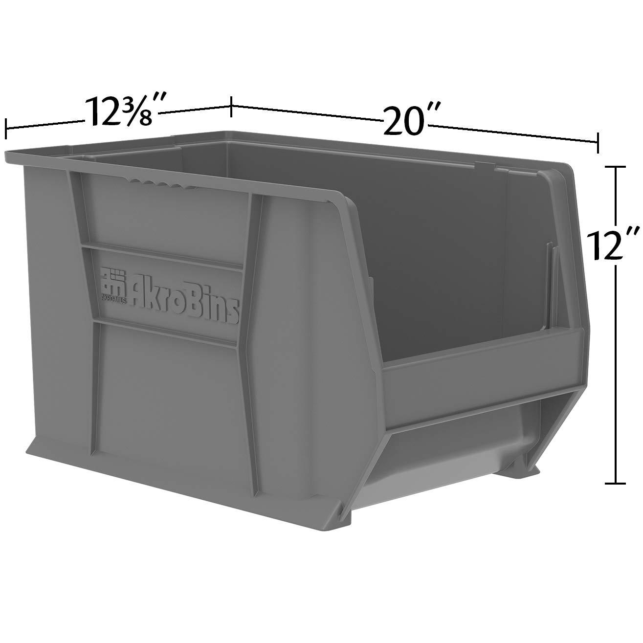 Akro-Mils Akro-Mils 30282 Super-Size AkroBins Plastic Storage Bins, Space-Saving Stackable Bins for Garage Organization Bins, Classroom Organization, Warehouses, 20-Inch L x 12-Inch W x 12-Inch H, Clear, 2-Pack