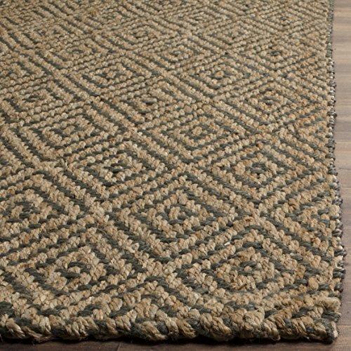 Safavieh SAFAVIEH Natural Fiber Collection Area Rug - 5\' x 8\', Natural & Grey, Handmade Jute, Ideal for High Traffic Areas in Living Room, Bedroom (NF181D)