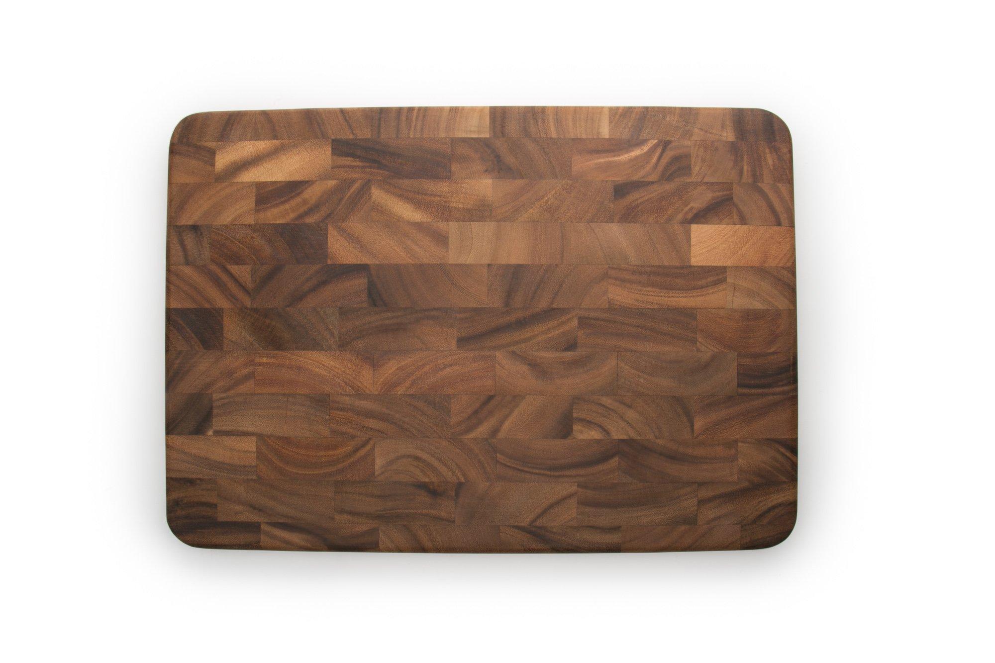 Ironwood Gourmet Ironwood Gourmet Large End Grain Prep Station Acacia Wood Cutting Board, 14 x 20-Inch, Brown