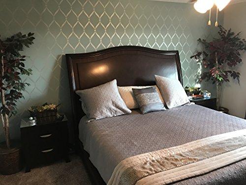 Royal Design Studio Stencils Ribbon Lattice Wall Stencil for DIY Painting Wallpaper Look