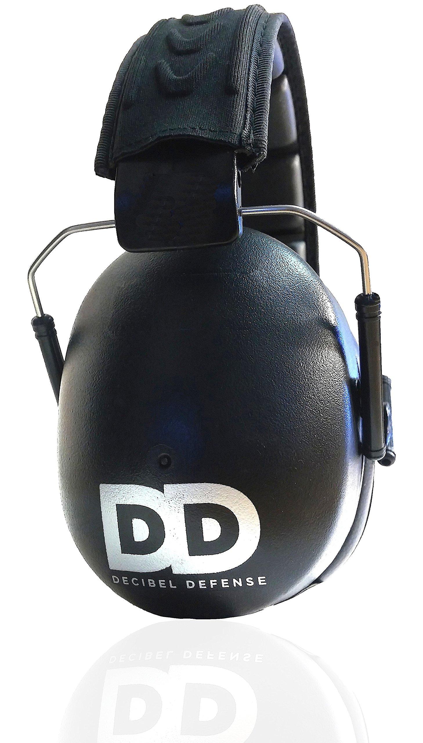 DECIBEL DEFENSE Professional Safety Ear Muffs by Decibel Defense - 37dB NRR - The HIGHEST Rated & MOST COMFORTABLE Ear Protection for Shooting & Industrial Use - THE BEST HEARING PROTECTION...GUARANTEED