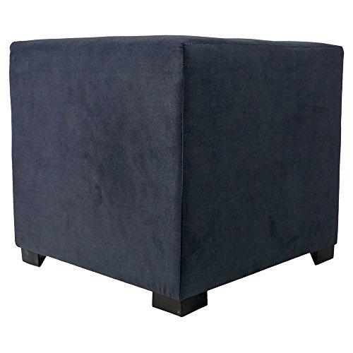 MJL Furniture Designs MJL Furniture Designs Merton Collection, Fabric Upholstered Modern Cube Foot Rest Ottoman with 4 Button Tufting, Obsession Series, Indigo