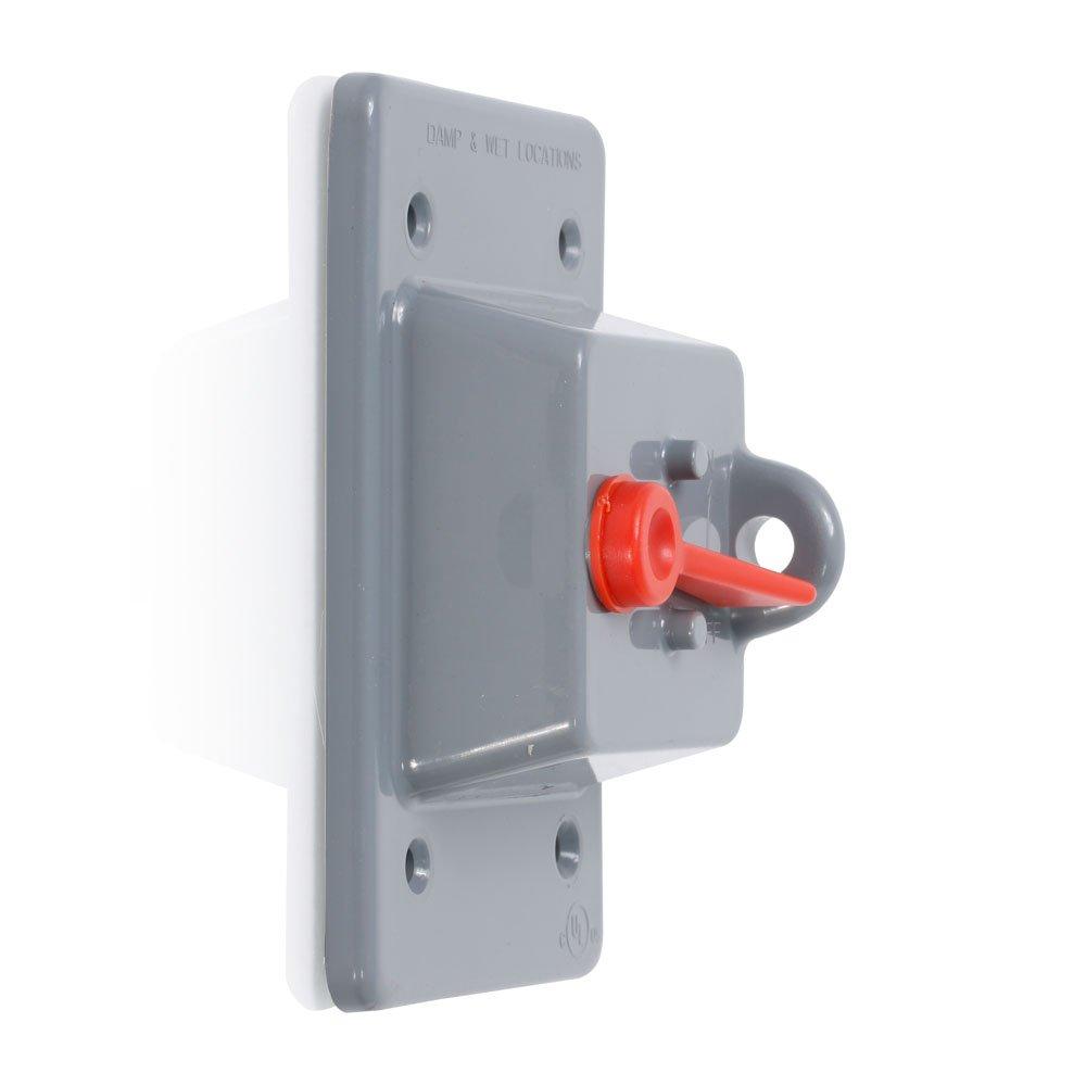 Leviton Leviton Weatherproof Switch Cover, 1-Gang, Gray, Plastic Enclosure, Vertical or Horizontal Mount, WP1S-GY Outdoor Switch Cover