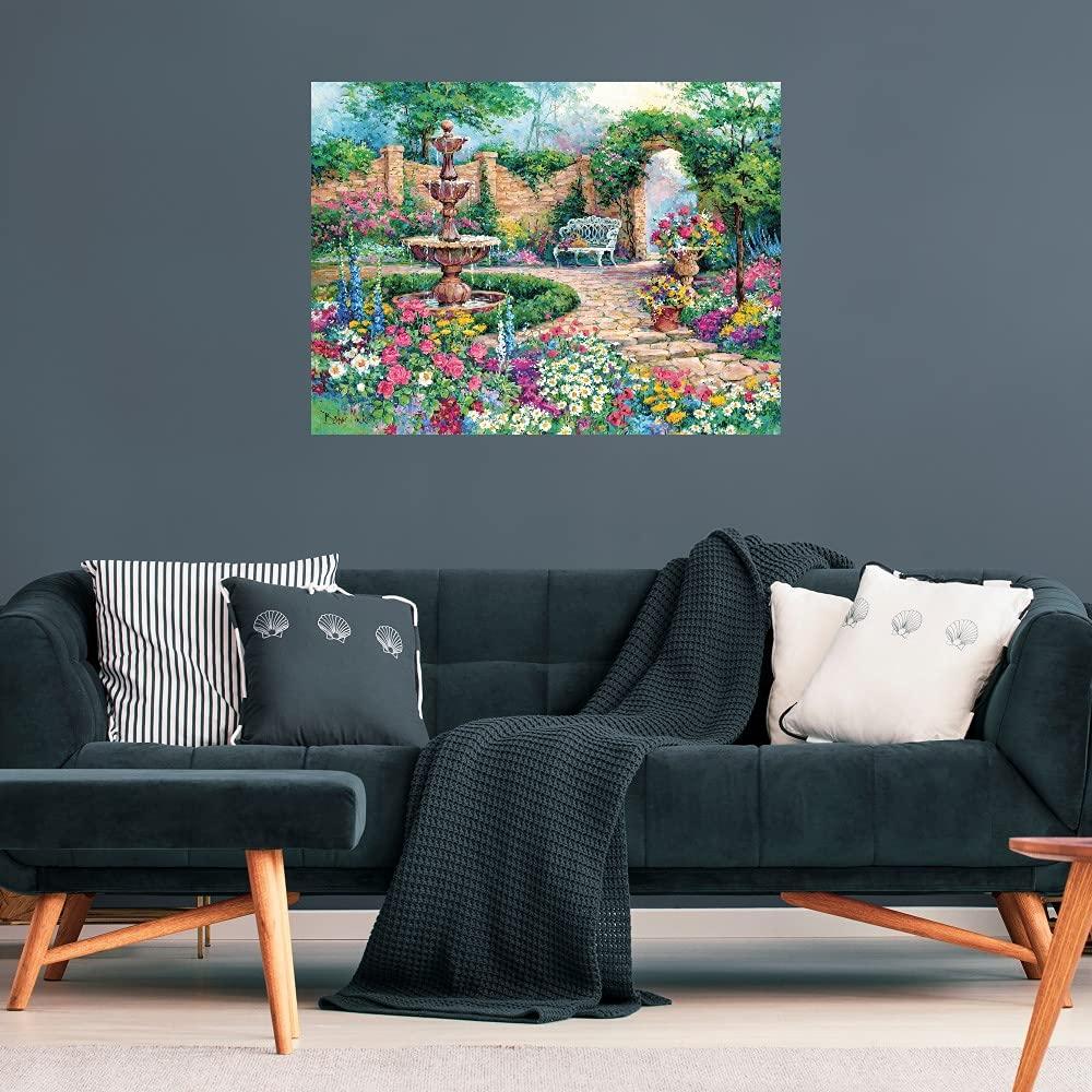 Fine Art Canvas Fine Art Canvas Tranquil Garden Canvas Wall Decor by Artist Barbara Mock for Living Room, Bedroom, Bathroom, Kitchen, Office, Bar, Dining & Guest Room - Ready to Hang - 43 in x 32 in