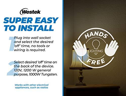 Westek Westek Plug In Motion Sensor Outlet Light Control, 2 Pack - Indoor Motion Sensor Device Activates Lights When Motion is Detected - Ideal for Dark Hallways - 25ft Range, 6 Foot Cord (MLC12BC-4)