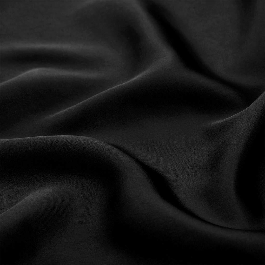 CottonFly 5Pcs Satin Split Cal-King Sheets Set for Adjustable Bed Hotel Bed Set 100% Soft Satin High Thread Count Fits Mattress Upto 18\'\'Deep Pockets Satin Split Cal-King Black Sheets Set