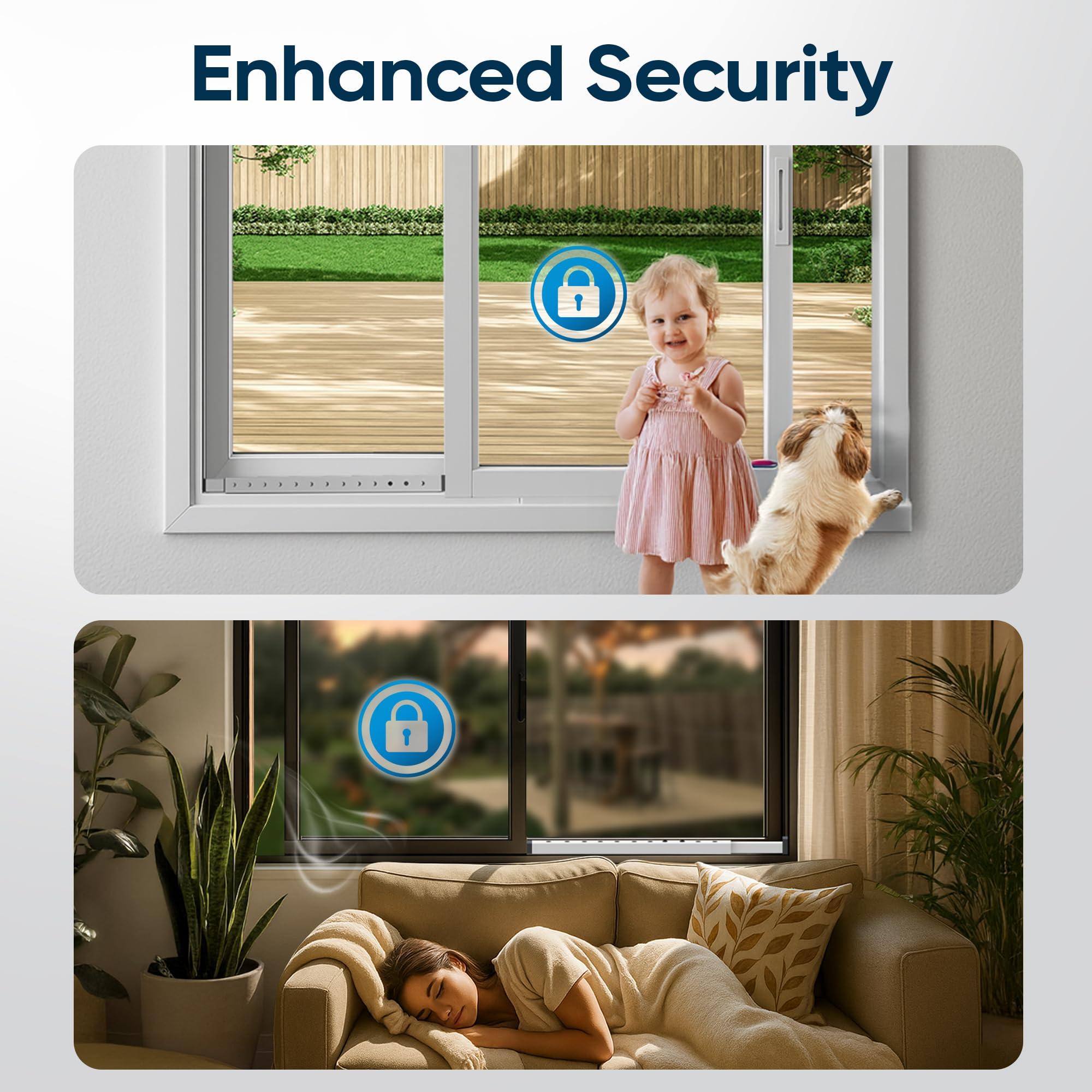 The Lock-It Block-It The Lock-it Block-it Extra Long (1 Device) Home Security Adjustable Window Security Bars/Window Lock Bar, Security Bar for Sliding Glass Door, Child Safety Lock & Sliding Patio Door Security Bar