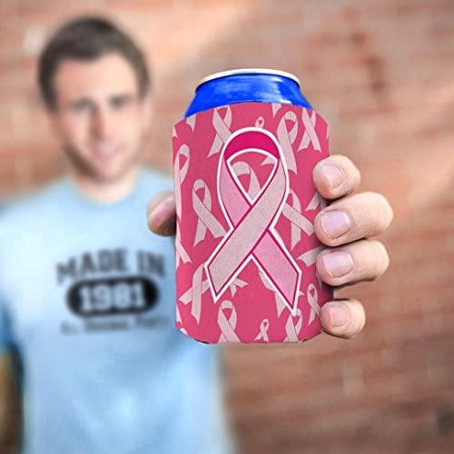 ThisWear Breast Cancer Awareness Pink Ribbon Loved Survivor 12 Pack Can Coolie Drink Coolers Coolies Pink